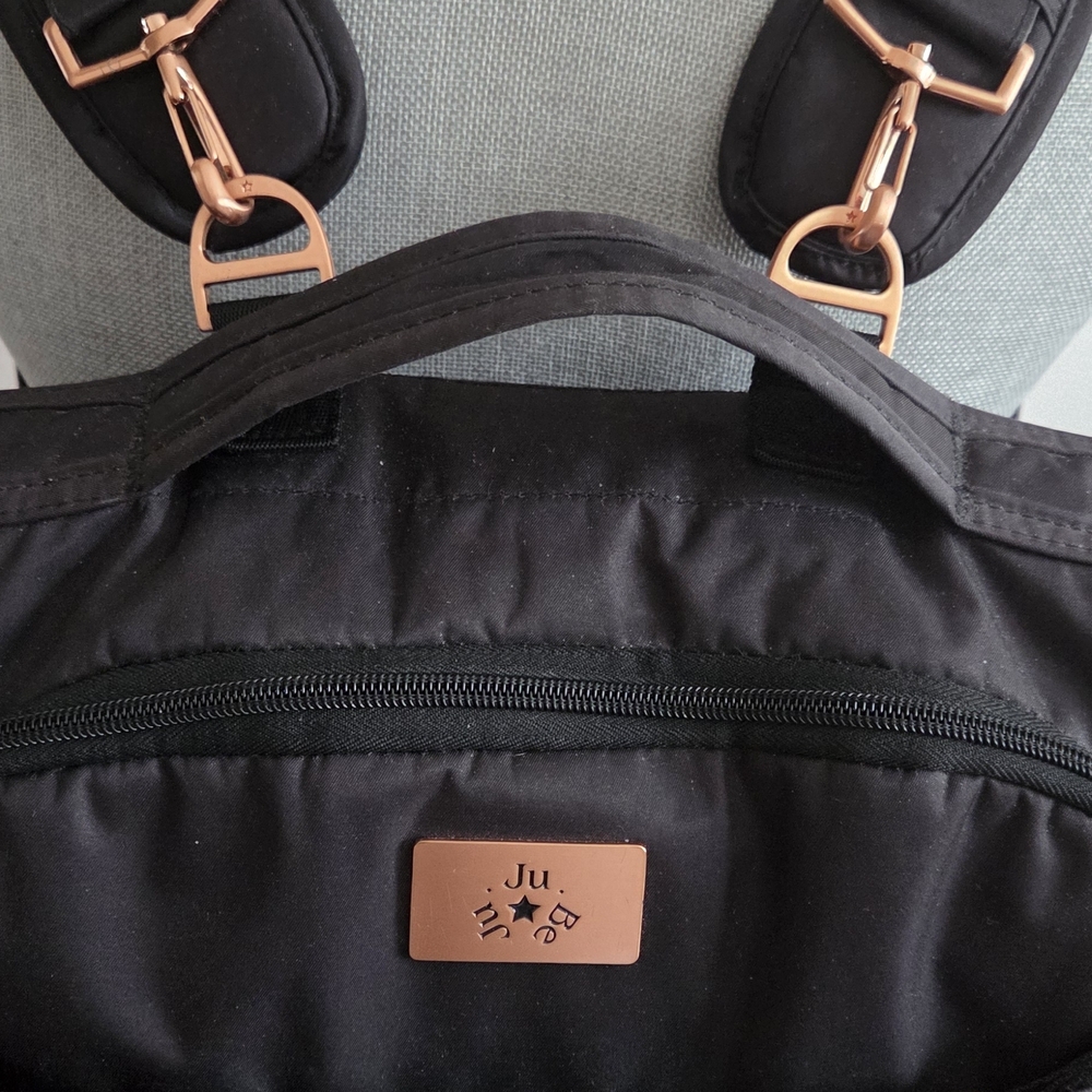 JuJuBe Black Backpack with Rose Gold Accents